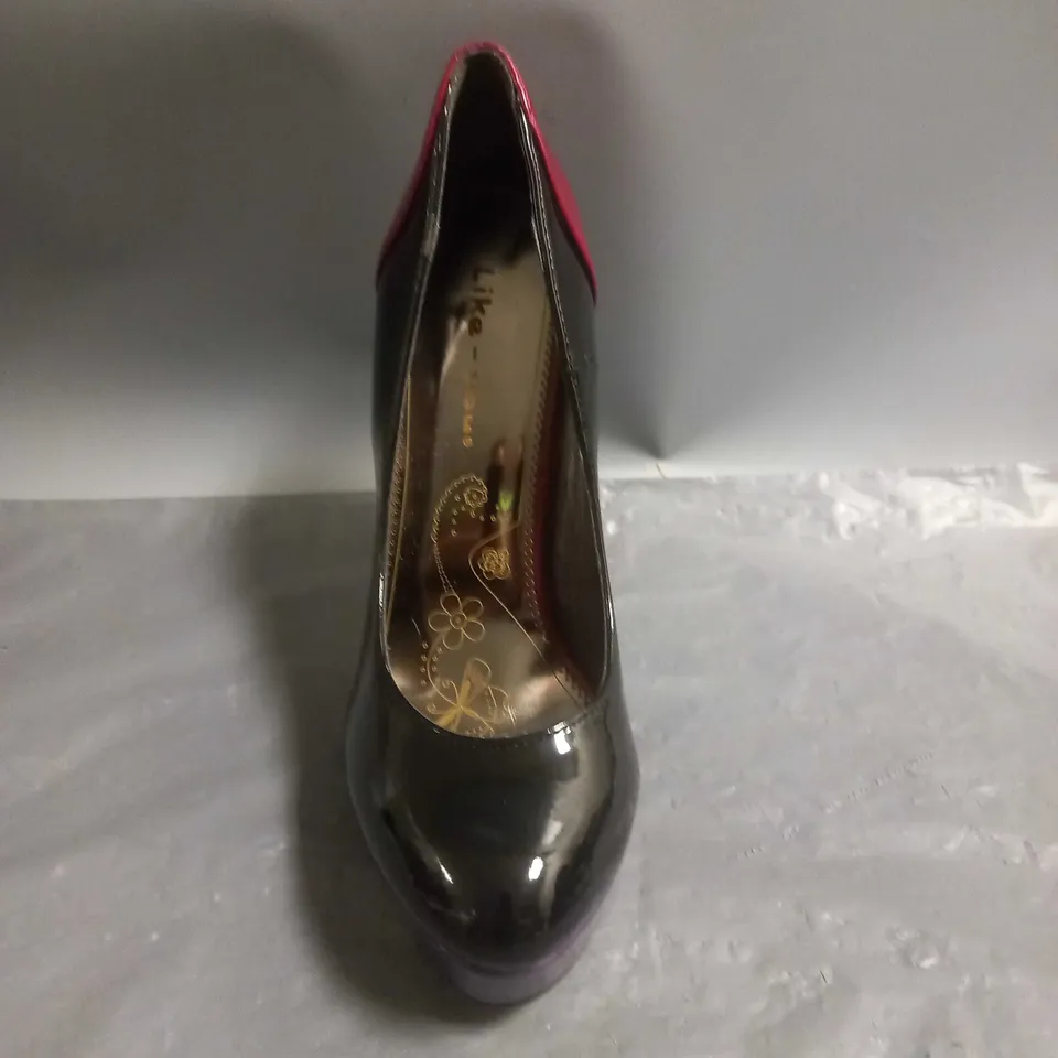 LIKE YOU LADIES HIGH HEELED SHOES MULTI-COLOURED PATENT SIZE EU 36