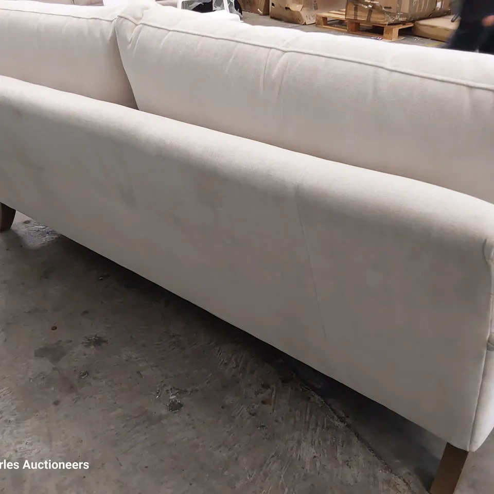 QUALITY BRITISH DESIGNER LOUNGE Co. FOUR SEATER SOFA NATURAL PLUSH FABRIC 