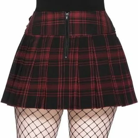 BRAND NEW BAGGED KILLSTAR BAT GIRL SKIRT IN RED TARTAN - M