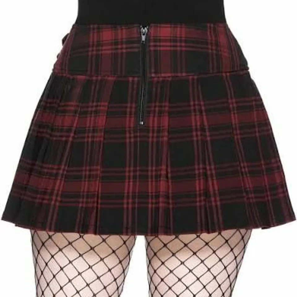 BRAND NEW BAGGED KILLSTAR BAT GIRL SKIRT IN RED TARTAN - M