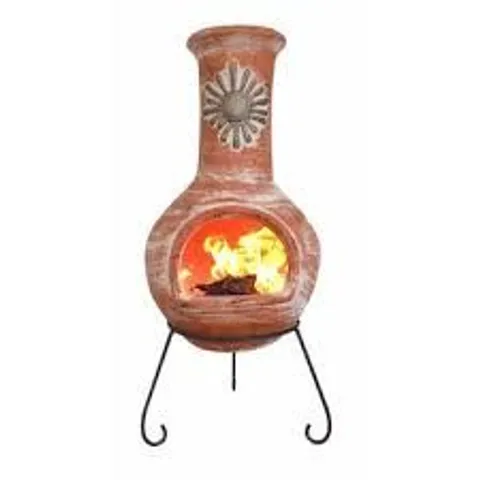 BOXED BJORN CLAY, WOOD BURNING CHIMNEA
