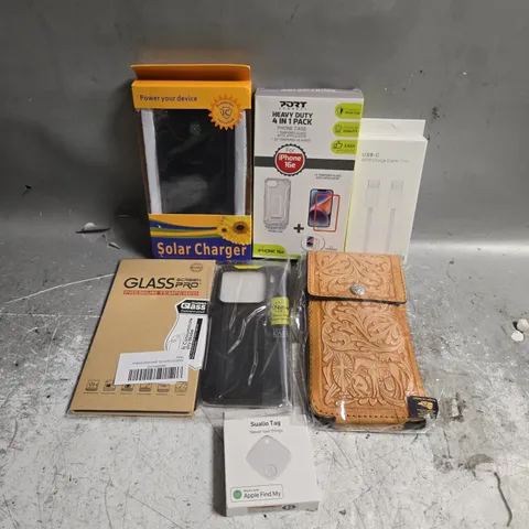 APPROXIMATELY 20 ASSORTED SMARTPHONE ACCESSORIES TO INCLUDE CASES, CHARGING CABLES, SCREEN PROTECTORS ETC 