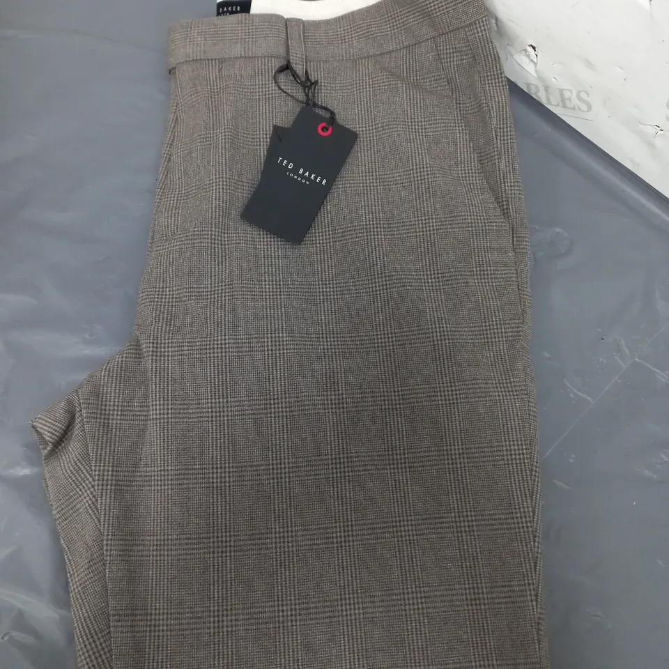 TED BAKER SLIM FIT CHECK CHINO TROUSERS SIZE 32R