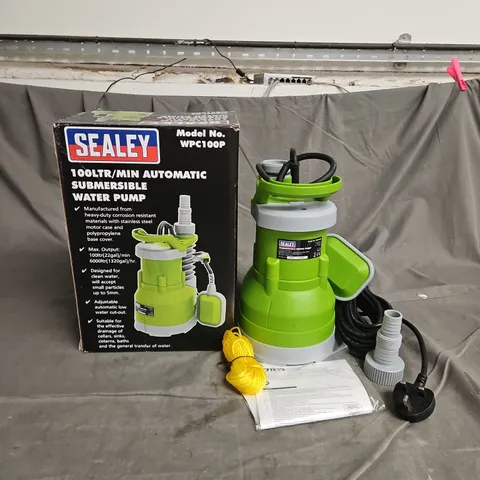 BOXED SEALEY 100LTR/MIN AUTOMATIC SUBMERSIBLE WATER PUMP