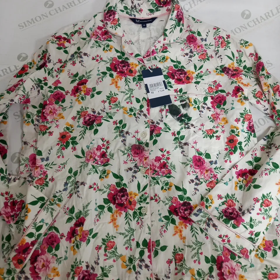 CREW CLOTHING FLORAL WOVEN PJ SHIRT - MEDIUM