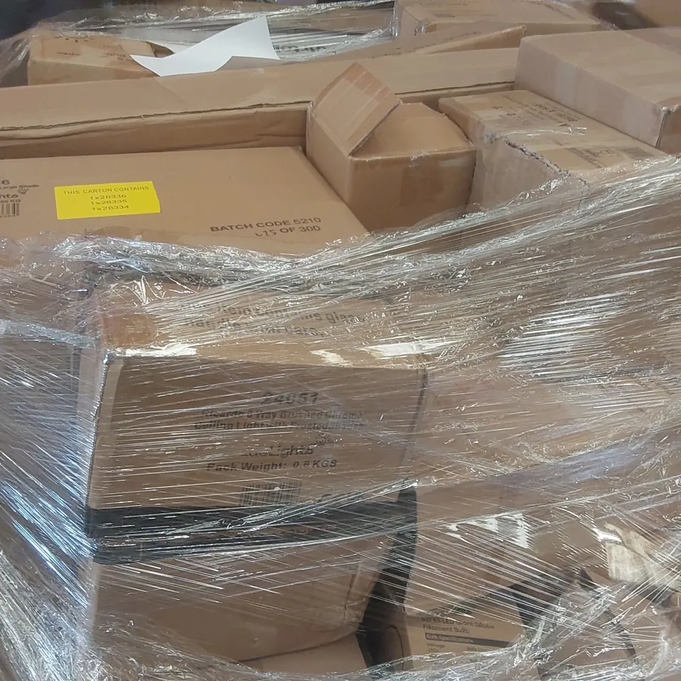 PALLET CONTAINING A VERY LARGE QUANTITY OF ASSORTED DESIGNER LIGHTING PRODUCTS