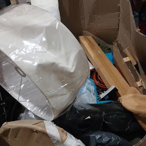 PALLET OF ASSORTED PRODUCTS TO INCLUDE; LAMP SHADE, CLOTHING, REMINGTON HAIR ACCESSORY,FLORENCE TUMBLERS, HP INK CARTRIDGES AND COLOR FX BY IMPRESS NSILS