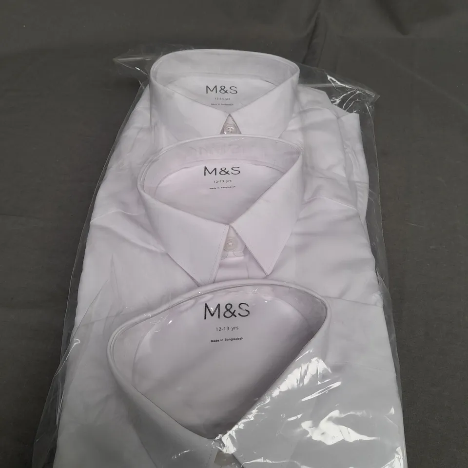 SEALED M&S SET OF 5 SCHOOL SHIRTS - 12-13 YEARS