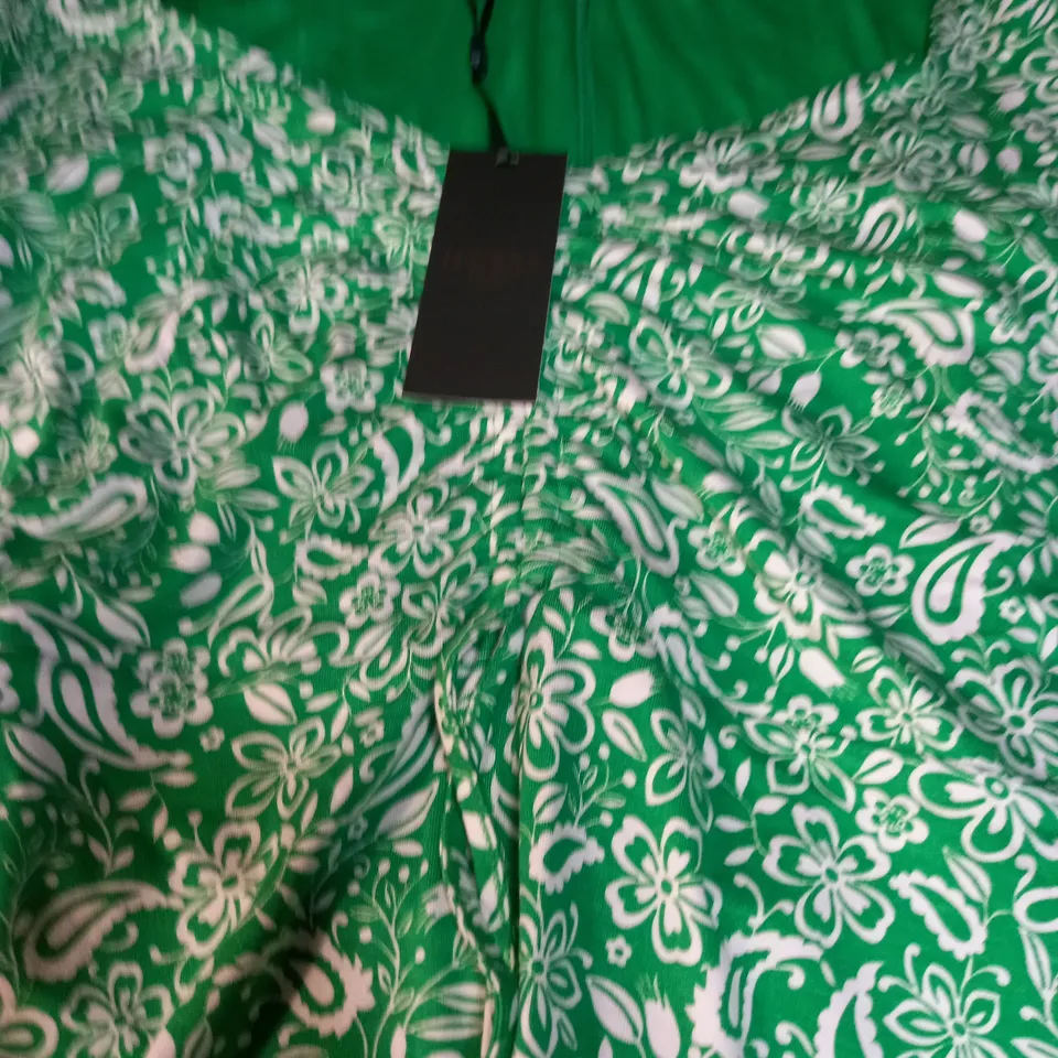 HOBBS LONDON SUZANNAH DRESS GREEN MULTI - UK 16
