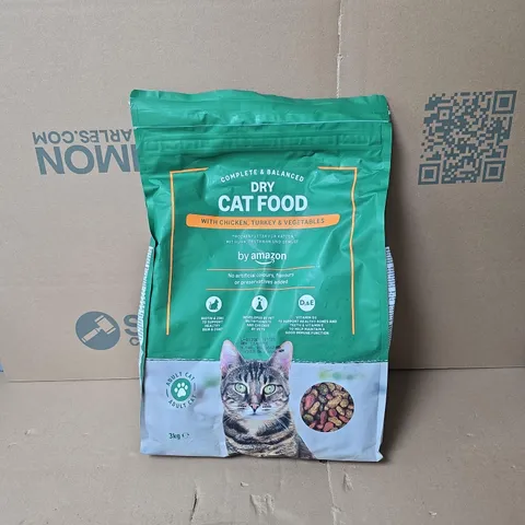 DRY CAT FOOD WITH CHICKEN/TURKEY/VEGETABLES 3KG BY AMAZON