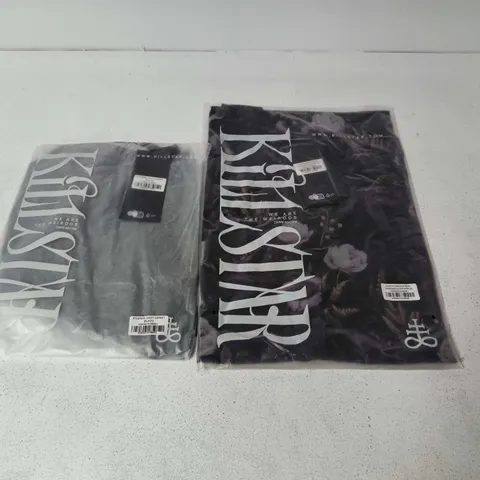 LOT OF APPROXIMATELY 50 BRAND NEW KILLSTAR CLOTHING ITEMS TO INCLUDE DUSK GARDEN MAXI DRESS AND ETHEREAL NIGHT CORSET - VARIOUS SIZES