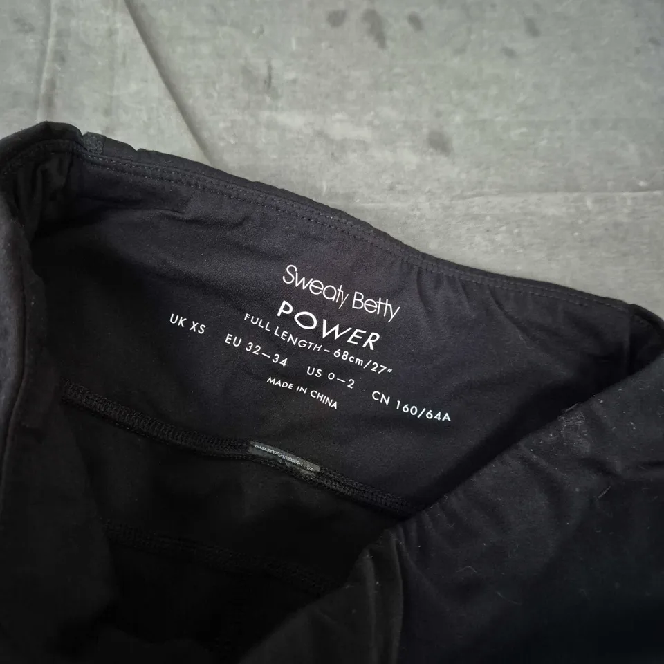 SWEATY BETTY POWER FULL LENGTH LEGGINGS – UK XS, BLACK