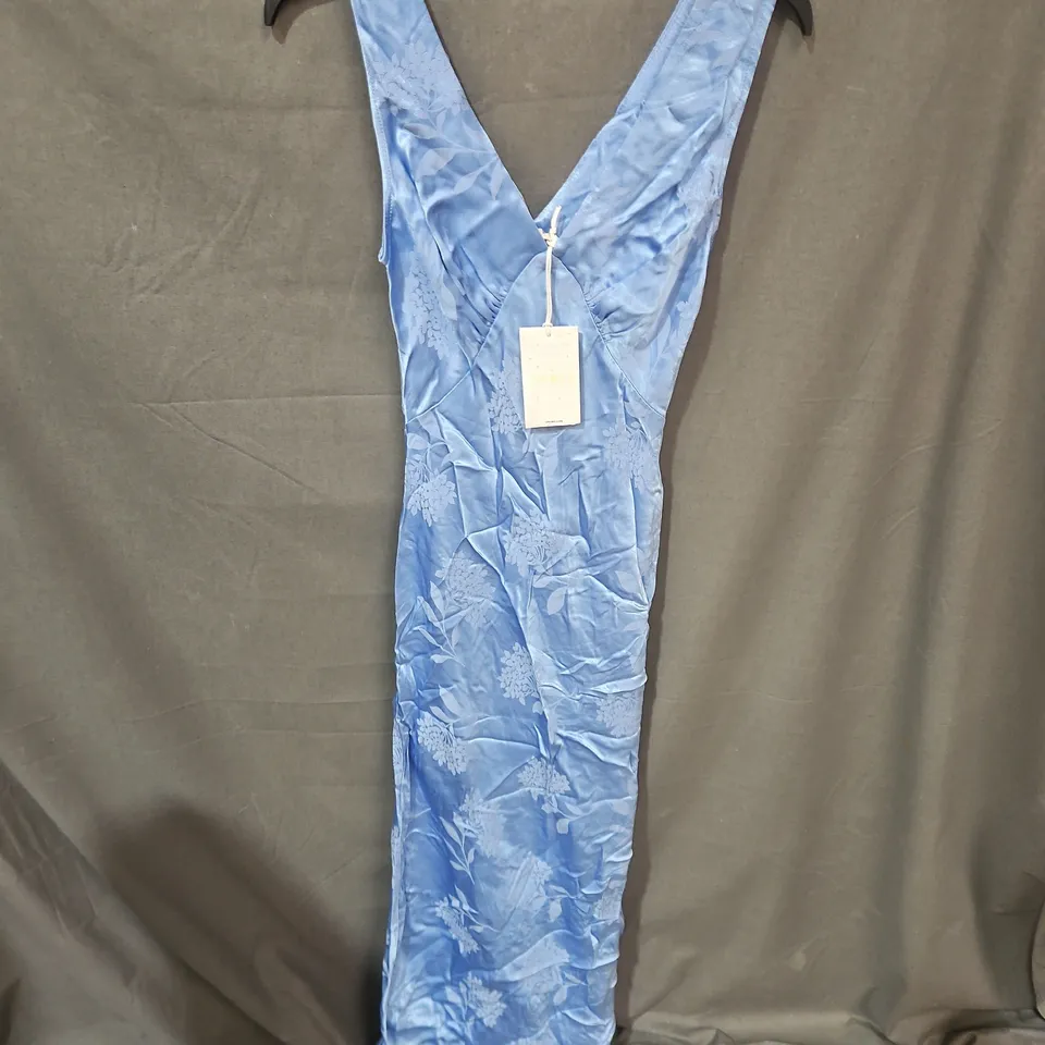 OMNES IRIS JACQUARD DRESS IN BLUE - SIZE 6