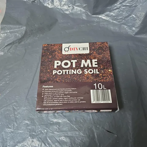 BOX OF APPROXIMATELY 12 ASSORTED HOUSEHOLD ITEMS INCLUDING POT ME POTTING SOIL , MICROWAVABLE CONTAINER AND MILK FROTHER 