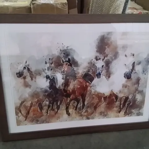 BOXED ABSTRACT HORSES CANVAS ART PRINT