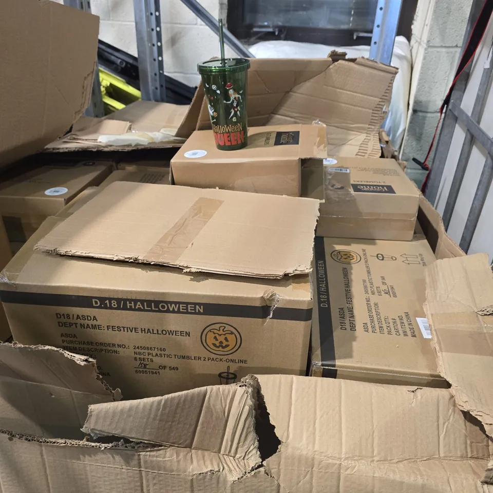 PALLET OF APPROXIMATELY 60 HALLOWEEN PLASTIC TUMBLER CUPS