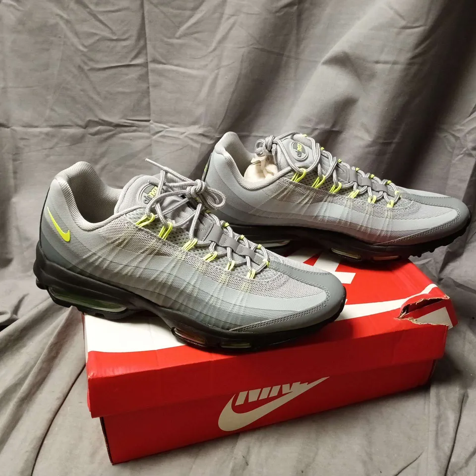 NIKE AIR MAX 95 SNEAKERS – GREY WITH NEON ACCENTS- MEN'S UK SIZE 10