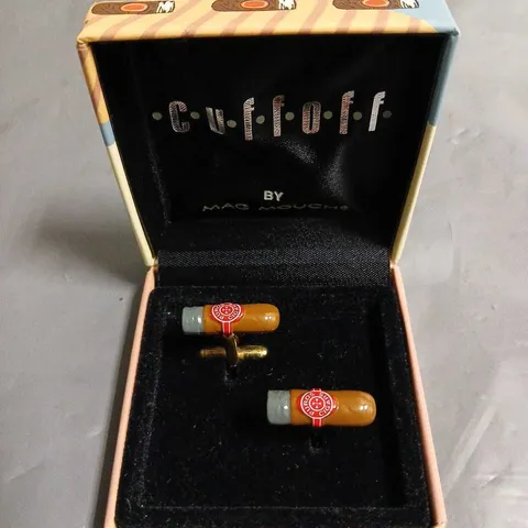 BOXED CUFF OFF BY MAG MOUCH EL PUROS CIGAR THEMED CUFFLINKS