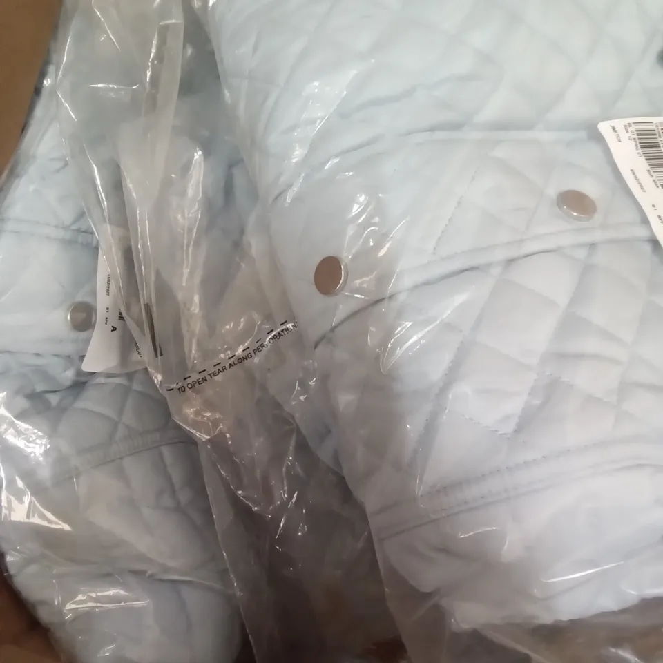 BOX OF APPROXIMATELY 7 RUTH LANGSFORD QUILTED COAT (BLUE) SIZE (12) 