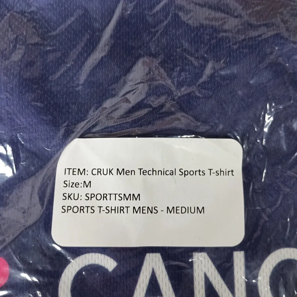 CANCER RESEARCH UK MEN TECHNICAL SPORTS T-SHIRT – SIZE M