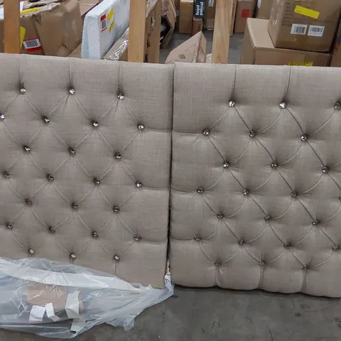 BAGGED CARTER - BLUE UPHOLSTERED 2 HEADBOARDS 2FT6 BELGE (1 ITEM)