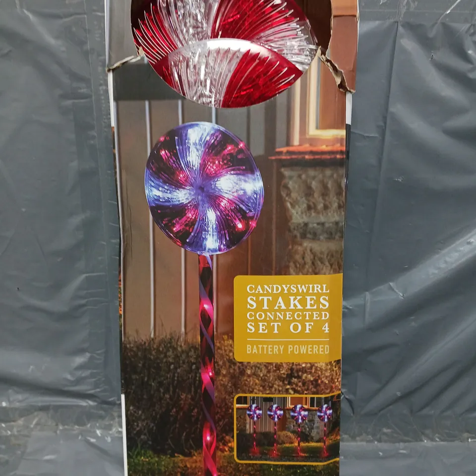 BOXED THREE KINGS LARGE CANDYSWIRL STAKE OUTDOOR CHRISTMAS PATHFINDERS