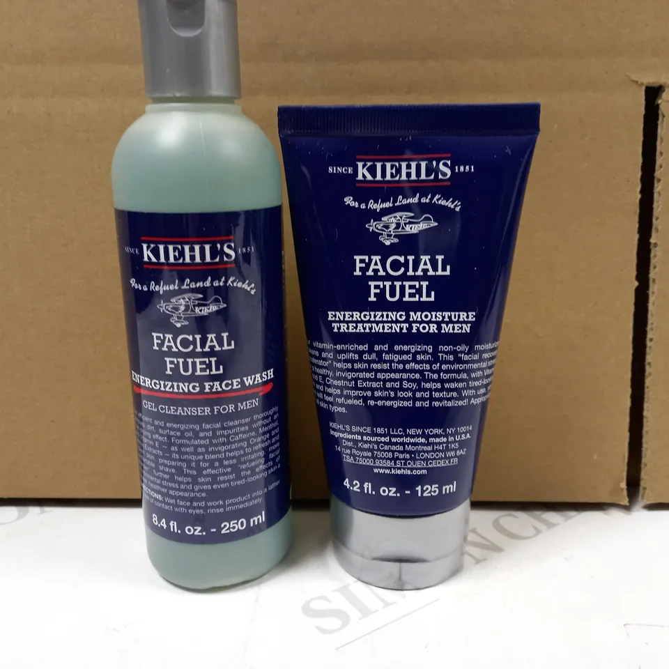 LOT OF 2 KIEHLS ITEMS TO INCLUDE FACIAL FUEL ENERGISING FACE WASH AND FACIAL FUEL MOISTURISER 