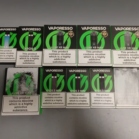 APPROXIMATELY 10 ASSORTED VAPORESSO E-CIGARETTE PRODUCTS 