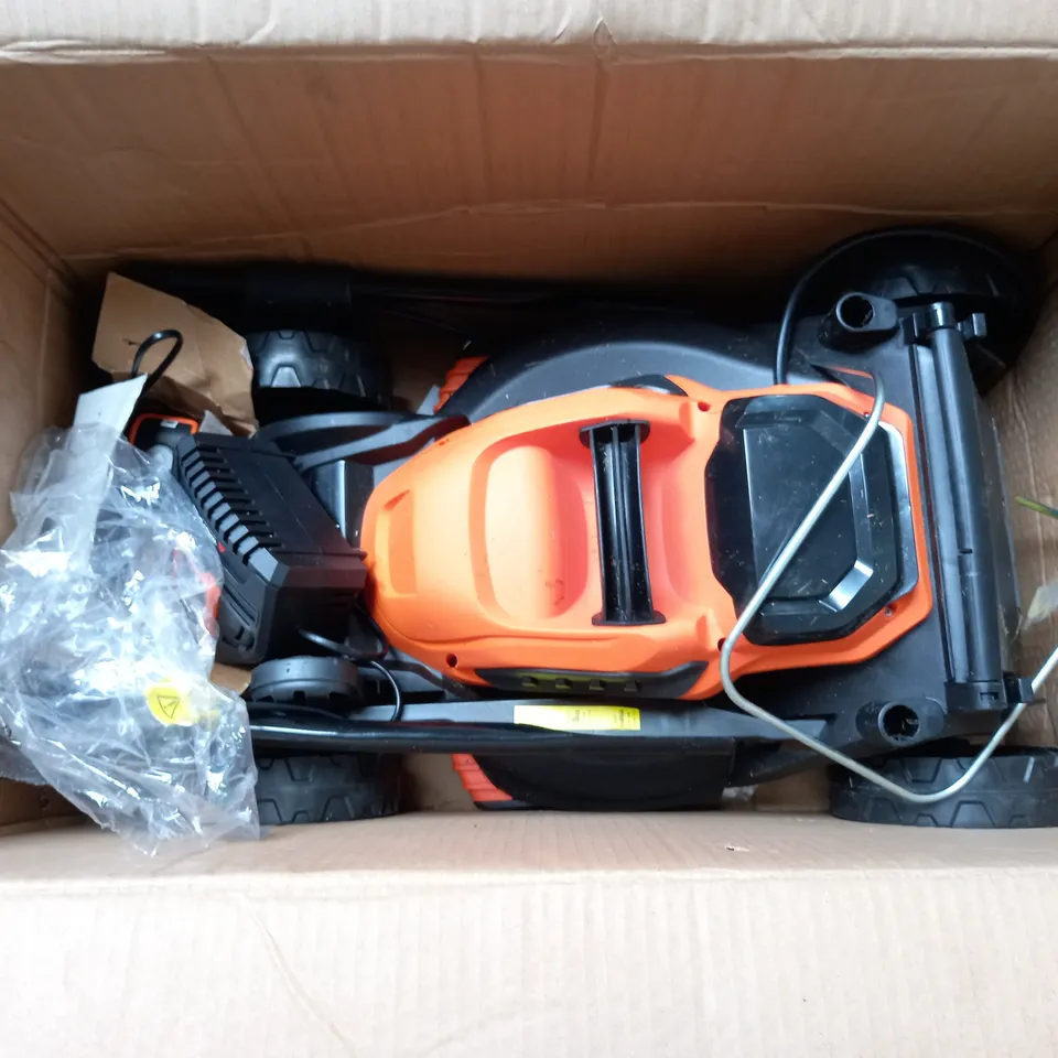 BOXED YARD FORCE 32CM LAWNMOWER AND TRIMMER - COLLECTION ONLY 