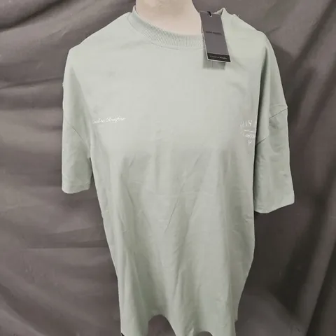 SANS PAREIL PREMIUM HEAVYWEIGHT APPLIQUE TSHIRT IN SAGE SIZE L