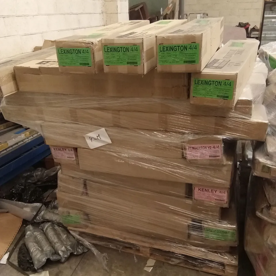 PALLET OF ASSORTED INCOMPLETE DESIGNER BED FRAME PARTS AND PIECES