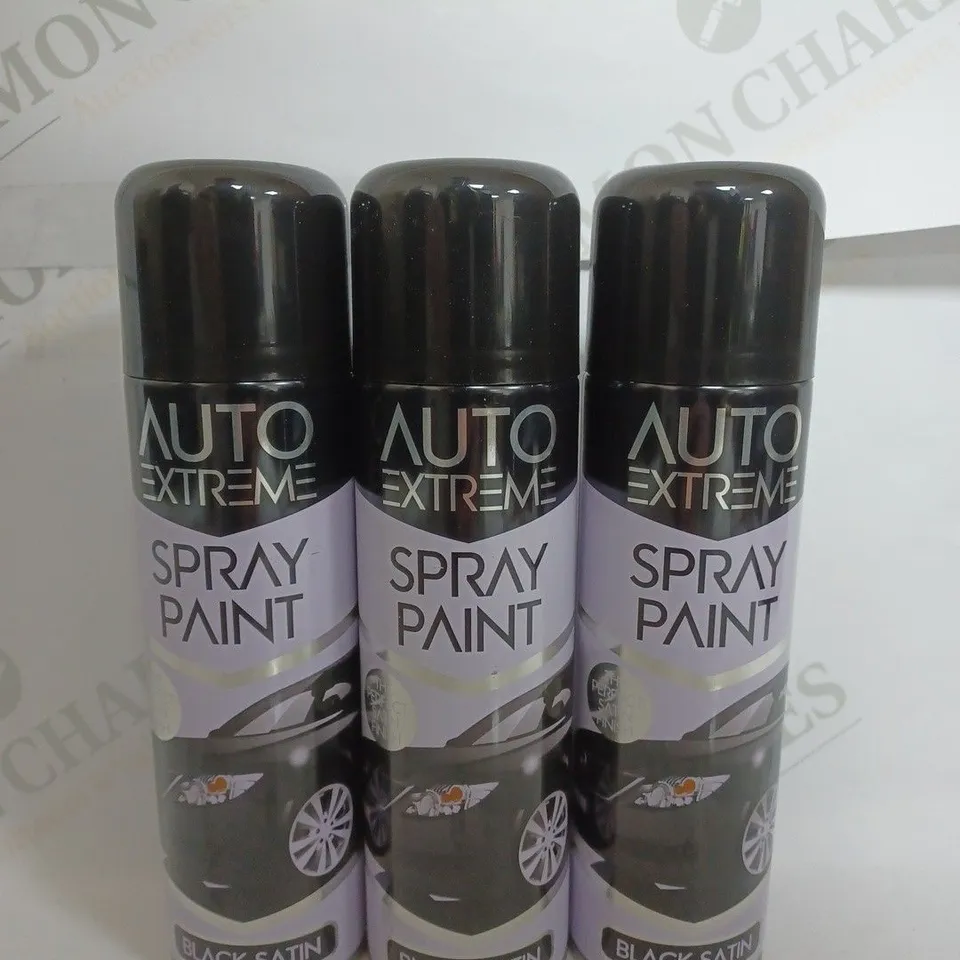 BOX OF 24 AUTO EXTREME SPRAY PAINT IN BLACK SATIN