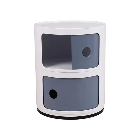 BOXED IZZACK SIDE TABLE WITH STORAGE - GREY/WHITE