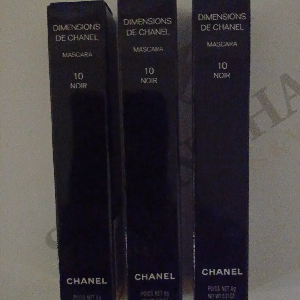 LOT OF 3 CHANEL DIMENSIONS DE CHANEL MASCARA, 10 NOIR