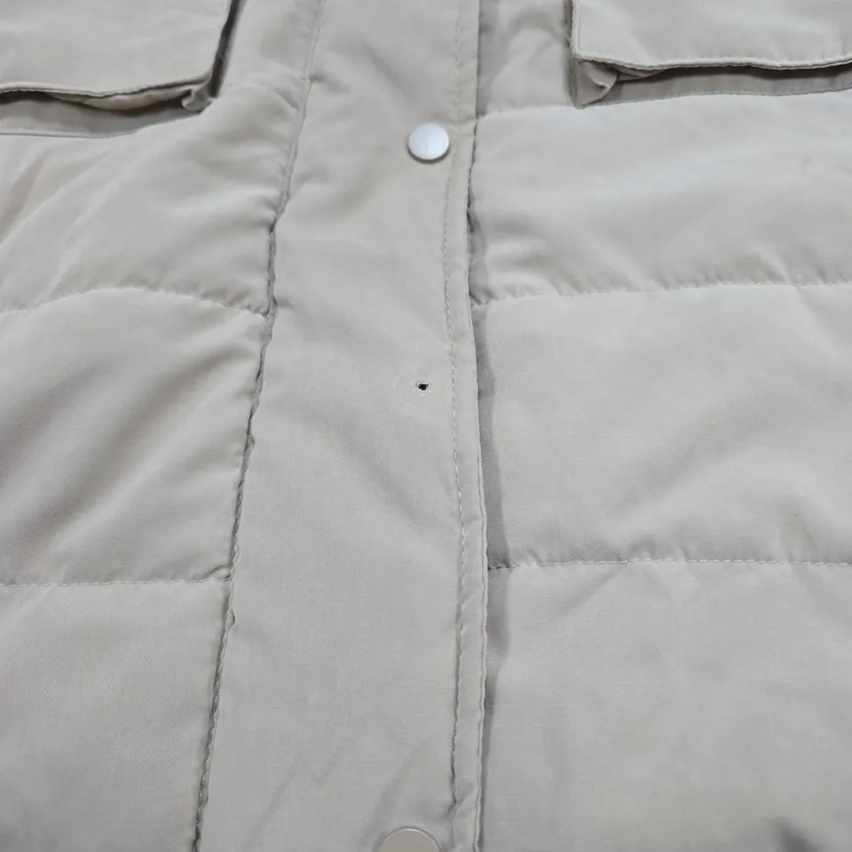 RUTH LANGFORD WOMEN'S BEIGE PADDED HOODED VEST – UK 8 (US 4)