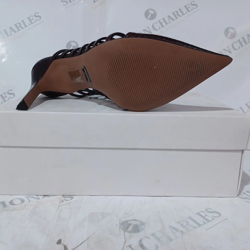 BOZED PAIR OF REISS DAPHNE SLINGBACK HEELS IN POMEGRANATE SIZE 7