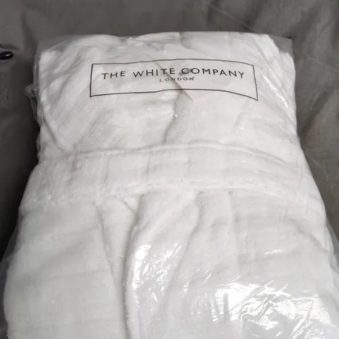 THE WHITE COMPANY ORGANIC COTTON HOODED BATH ROBE – WHITE