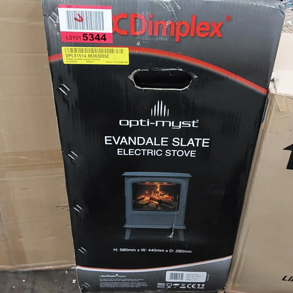 BOXED DIMPLEX EVANDALE OPTIMYST FREESTANDING ELECTRIC STOVE (1 BOX)