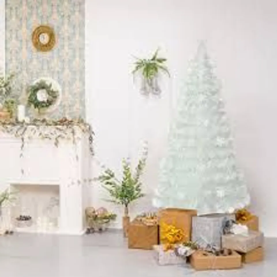 BOXED COSTWAY 18 MULTICOLOUR LED WHITE FIBRE OPTIC PRE-LIT ARTIFICIAL CHRISTMAS TREE 4FT