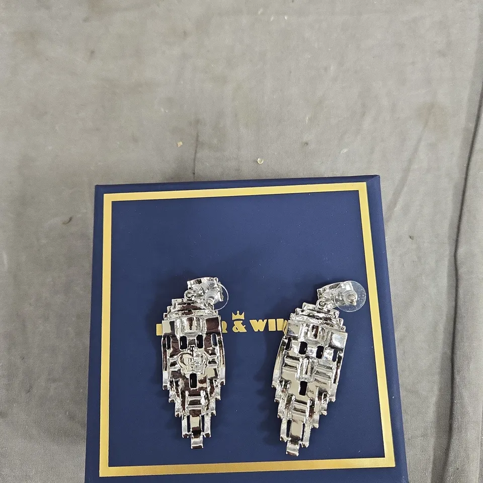 BUTLER & WILSON CRYSTAL DROP EARRINGS – BOXED