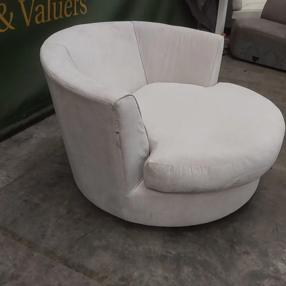 QUALITY DESIGNER ARABELLA FABRIC UPHOLSTERED SWIVEL CHAIR