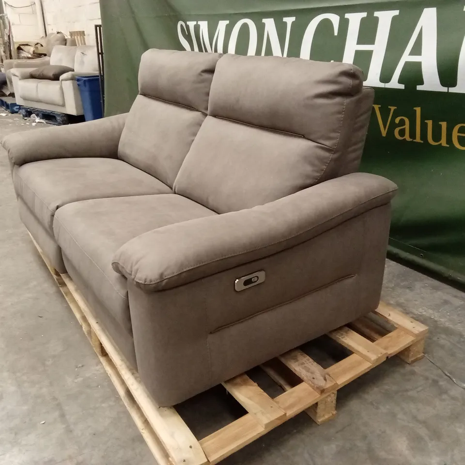 QUALITY DESIGNER ITALIAN MADE LARGE 3 SEATER ELECTRIC RECLINER MICROFIBRE UPHOLSTERED SOFA