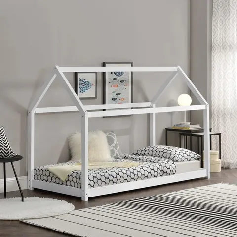 BOXED HAUSBETT UTHYR CHILDREN'S BED - WHITE (1 BOX)