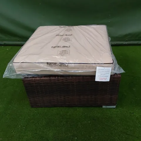 DESIGNER CHOCOLATE MIX RATTAN STOOL WITH CUSHION