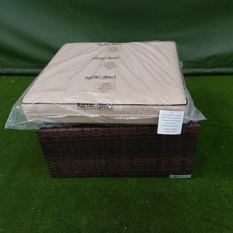 DESIGNER CHOCOLATE MIX RATTAN STOOL WITH CUSHION 