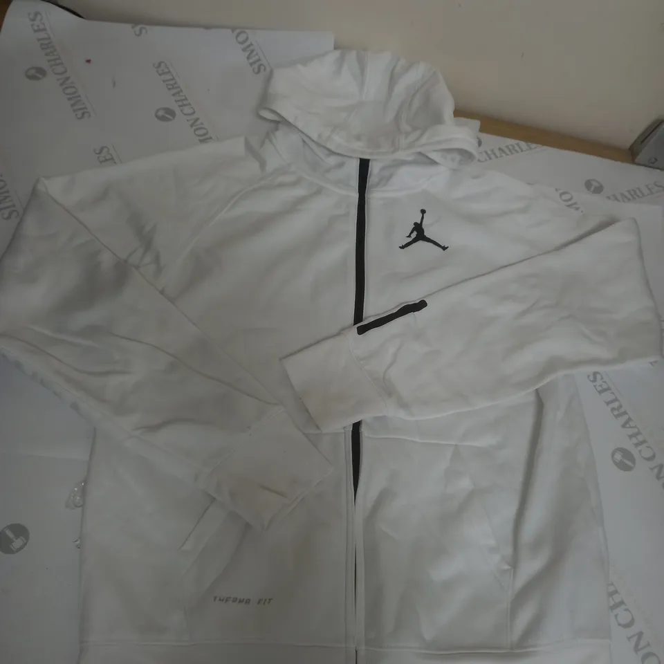 NIKE JORDAN WHITE HOODIED JUMPER SIZE XL