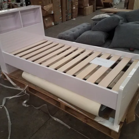 SINGLE BEDFRAME WITH MATTRESS, HEADBOARD & STORAGE