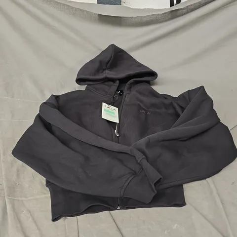 TALA CROPPED ZIP THROUGH HOODIE IN BLACK SIZE S
