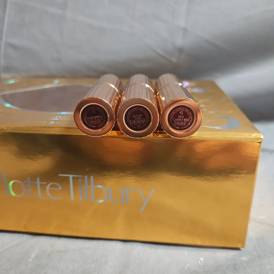 CHARLOTTE TILBURY HOT LIPS BAG GIFT SET – 3 X MATTE REVOLUTION LIPSTICKS