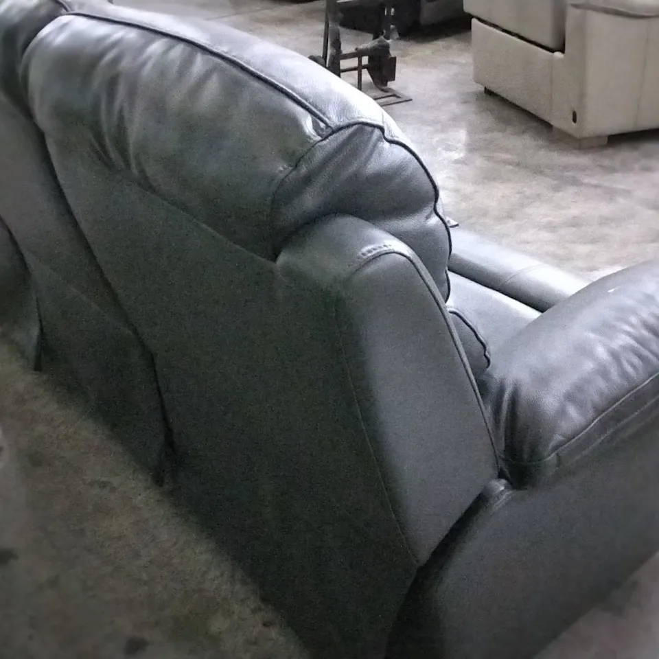 QUALITY DESIGNER BLACK LEATHER MANUAL RECLINER 3 SEATER SOFA